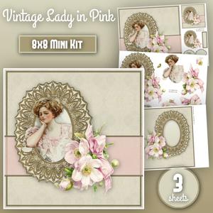 Vintage Lady in Pink 8x8 Mini Kit