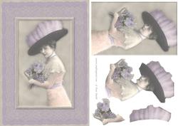 Lady in Cream and Purple Card Front