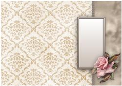 Lady with Pink Rose Insert