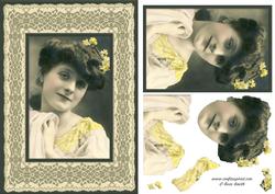 Lady in Green and Cream Card Front