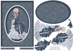 Lady in Blue and Silver Spinner Card