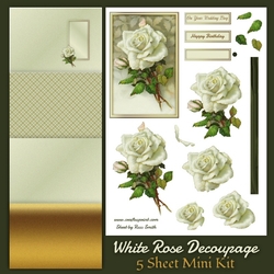 White Rose 3D Decoupage Mini Kit