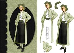 Lady in Green and Black Card Front