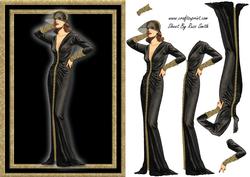 Lady in Black and Gold Card Front