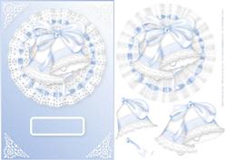 Blue Wedding Bells on Lace Card Front