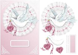 Dove & Heart on Lace Card Front