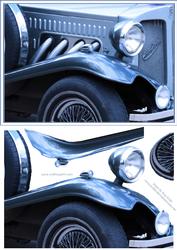 Blue Vintage Car Card Front