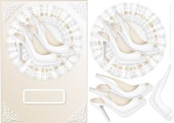 Cream and White Shoes on Lace Card Front