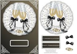 Champagne Glasses on Lace Card Front