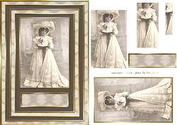 Vintage Lady in Cream & Brown Card Front