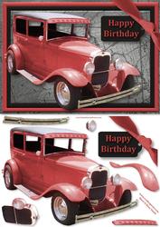 Red Vintage Card Card Front - Birthday