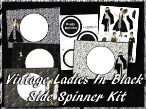 Vintage Ladies in Black Side Spinner