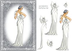 Lady in White and Grey Card Front