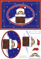 Santa Teddy Card Front