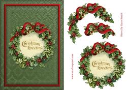 Holly Wreath Card Front