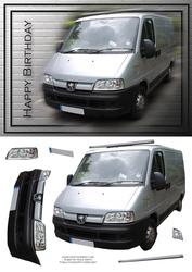 Silver Van Birthday Card Front