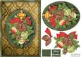 Christmas Decorations on Damask Quick Card - Gold