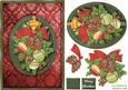 Christmas Decorations on Damask Quick Card - Red