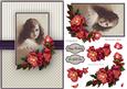 Vintage Girl with Autumn Roses Quick Card