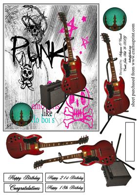 Guitar Birthday Card