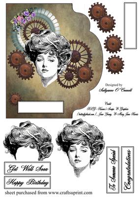 Female Birthday Card Steampunk