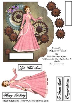 Female Birthday Card Steampunk or Special Occasion