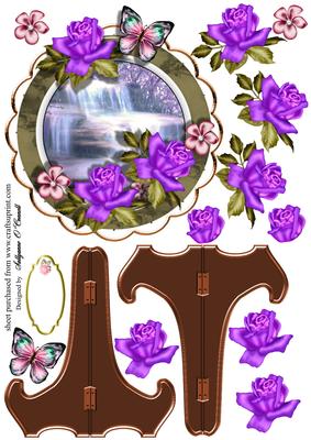 Round Plate with Beautiful Purple Roses