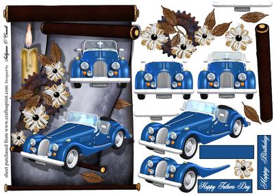 Scroll Male Card with Cars.2