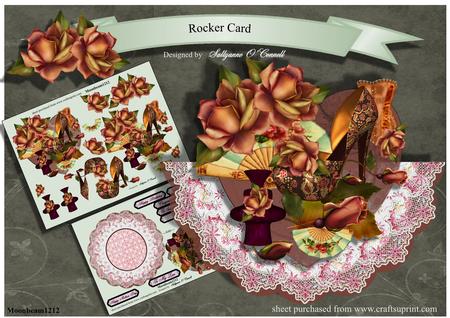 Floral Roses with Shoe Rocker Card Kit
