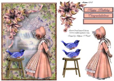Little Girl Birthday Card or Special Occasion