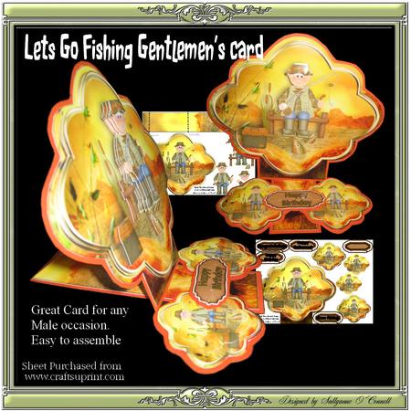 Lets Go Fishing Gentlemen's Mini Card Kit