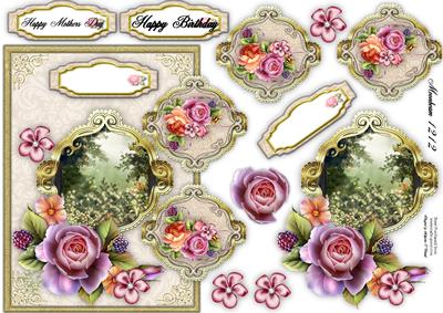 Floral Card with Two Side Panels