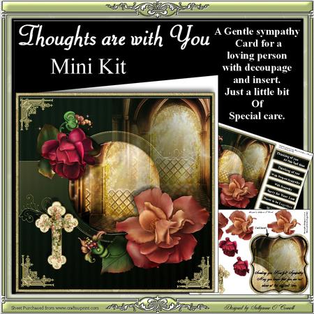 Thoughts Are with You. Sympathy Card Mini Kit