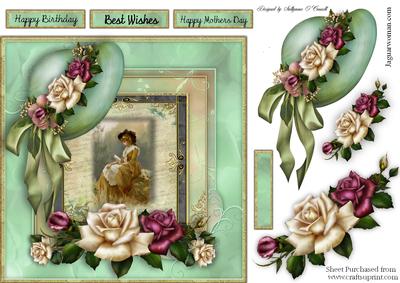 Vintage Lady Female Card for Any Occasion