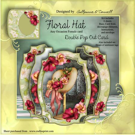 Floral Hat Double Pop Out Card