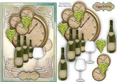 Wine O'clock Male Card
