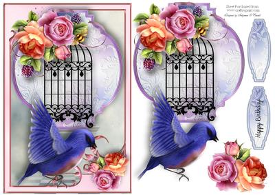 Lovely Blue Bird Female Card