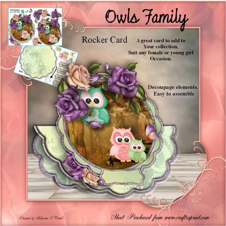 Owl's Family Female Card