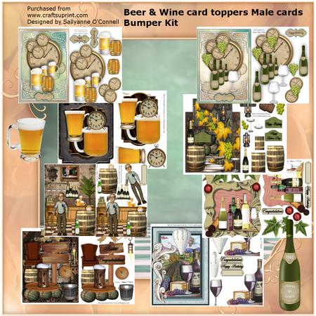 Beer & Wine Male Card Toppers Bumper Kit