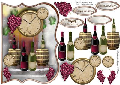 Wine Time to Relax Male Card