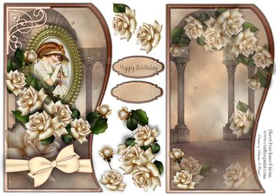 Scallop Shaped Vintage Lady with Matching Insert No2