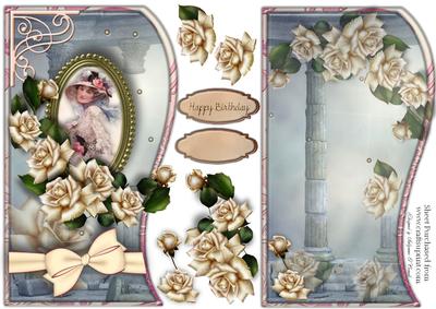 Scallop Shaped Vintage Lady with Matching Insert No3