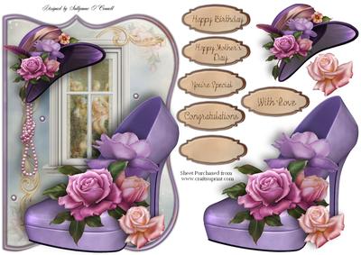 Stunning Shoe and Hat Female Card No3