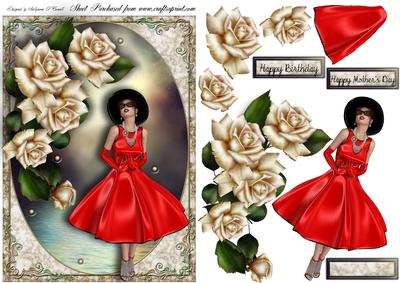 Lady in Red Female Card