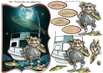 Night Fishing Male Card