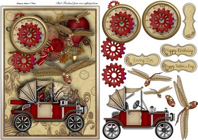 Steampunk Time Male Card