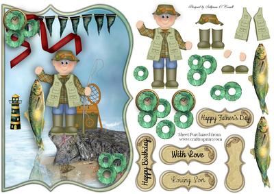 Rock Fishing Male Card