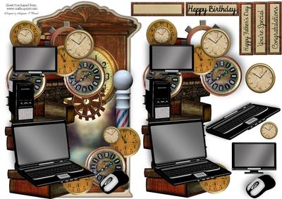Electronics O'clock Male Card Topper
