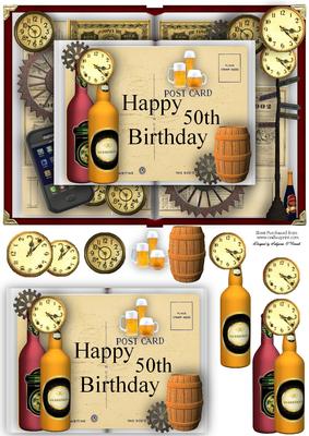 50th Male Book Card