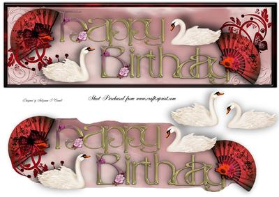Happy Birthday with Swans and Fans